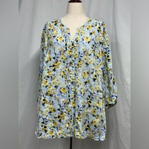 J. Jill Floral Tunic 100% linen cool and comfortable